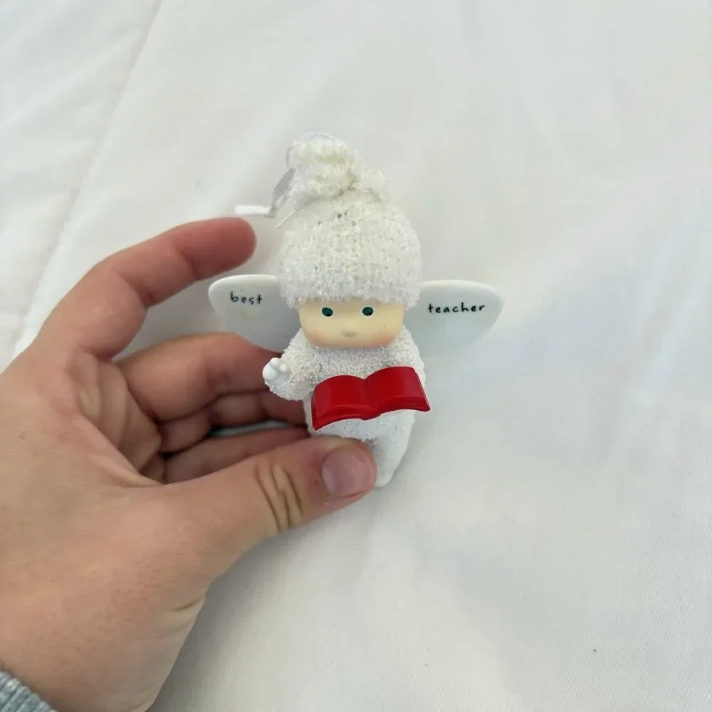 Department 56 Snow Baby Ornament Angel Best Teacher Book Enesco‎ 2010 White